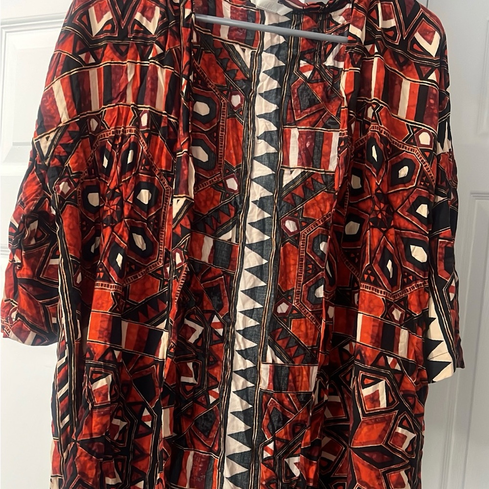 Vibrant Geometric Patterned Kimono